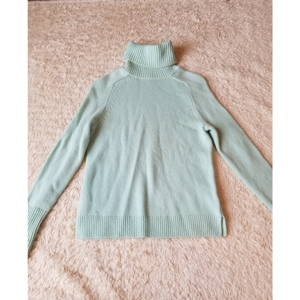 J Crew Wool Cashmere Turtleneck Mint Sweater XXS - Picture 2 of 5
